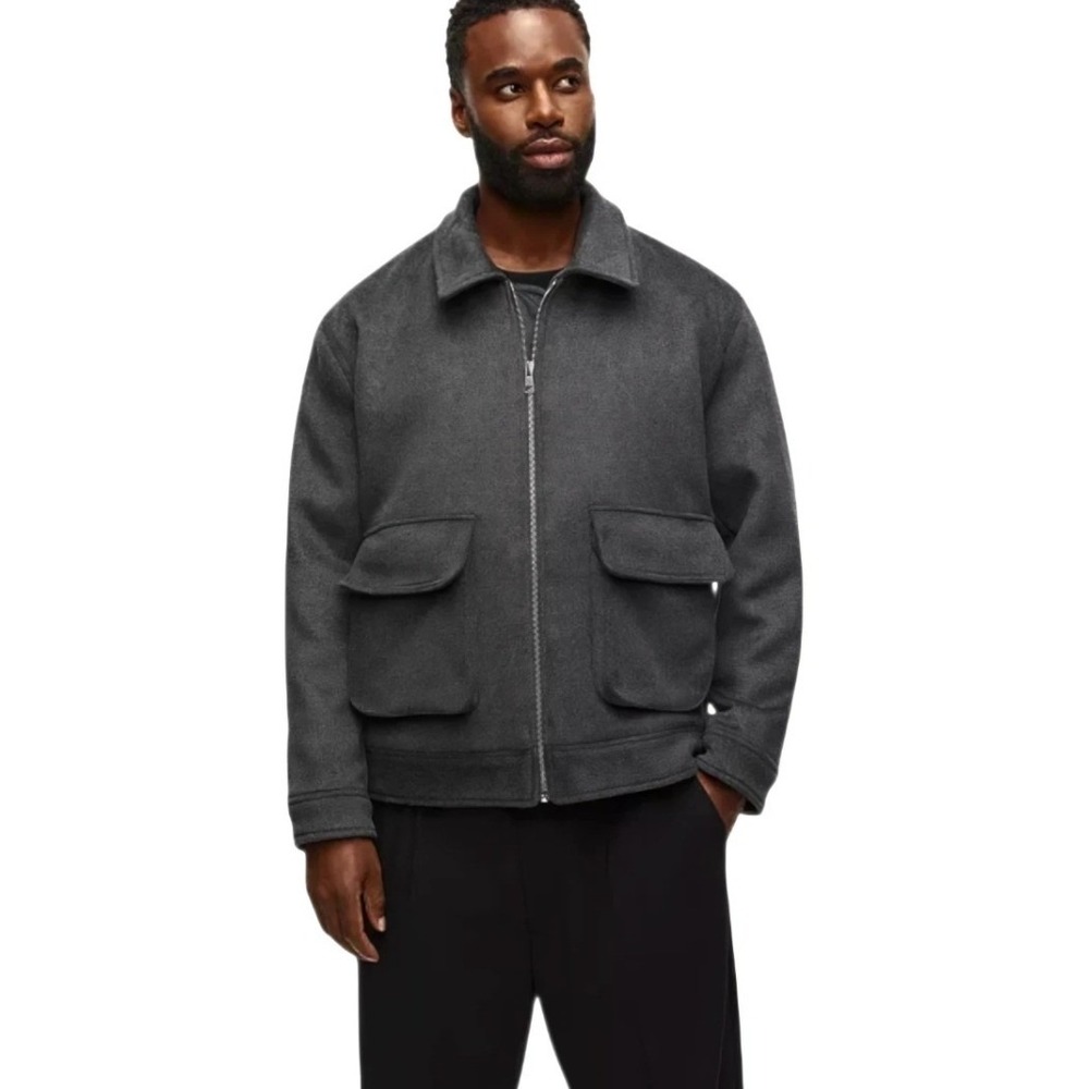 Mode of One Heather Onyx Utility Pocket Wool Blend Jacket XXL 100194437 HO24